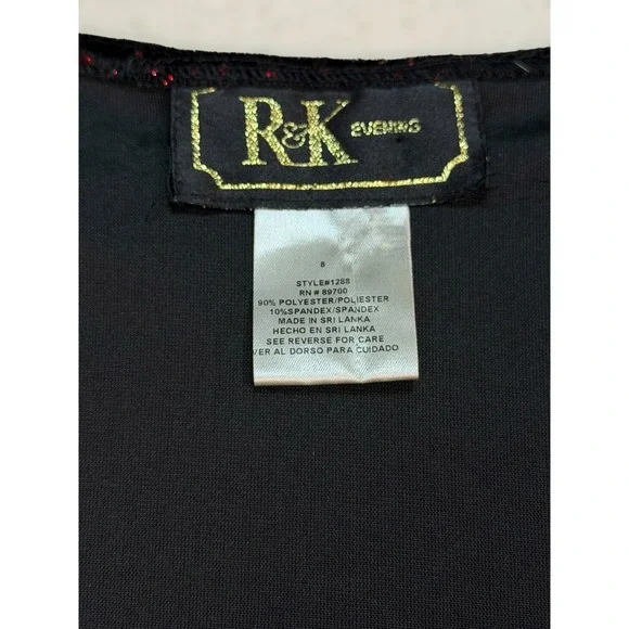 Vintage R&K Evening Velvet Glitter Tie Front Ruffle Emo Cardigan Top Red Gothic - Picture 5 of 5